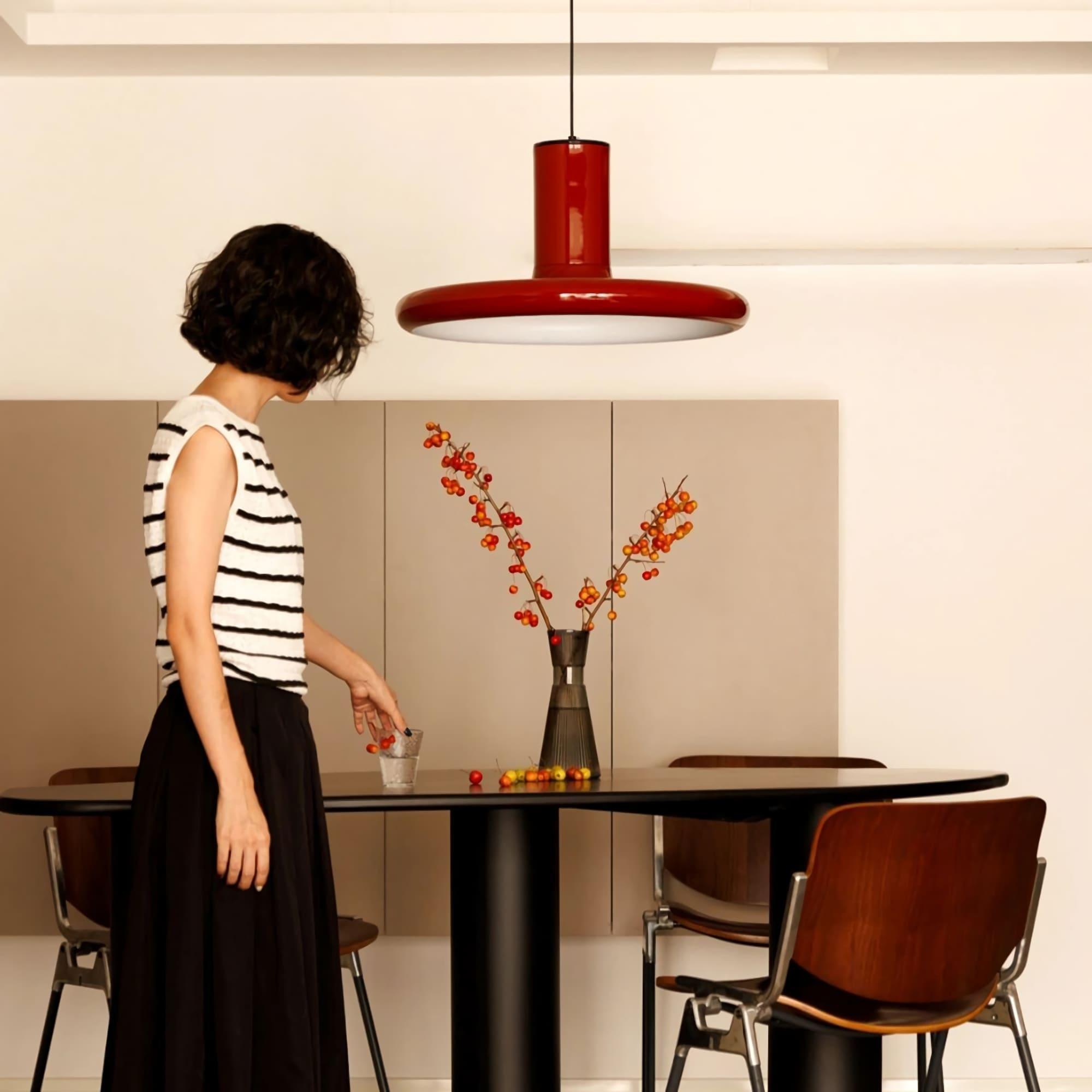 Red Frisbee Pendant Lamp