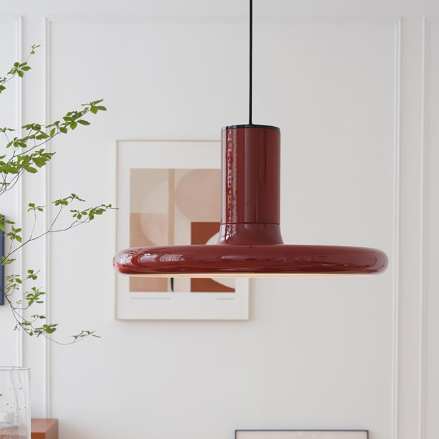 Red Frisbee Pendant Lamp