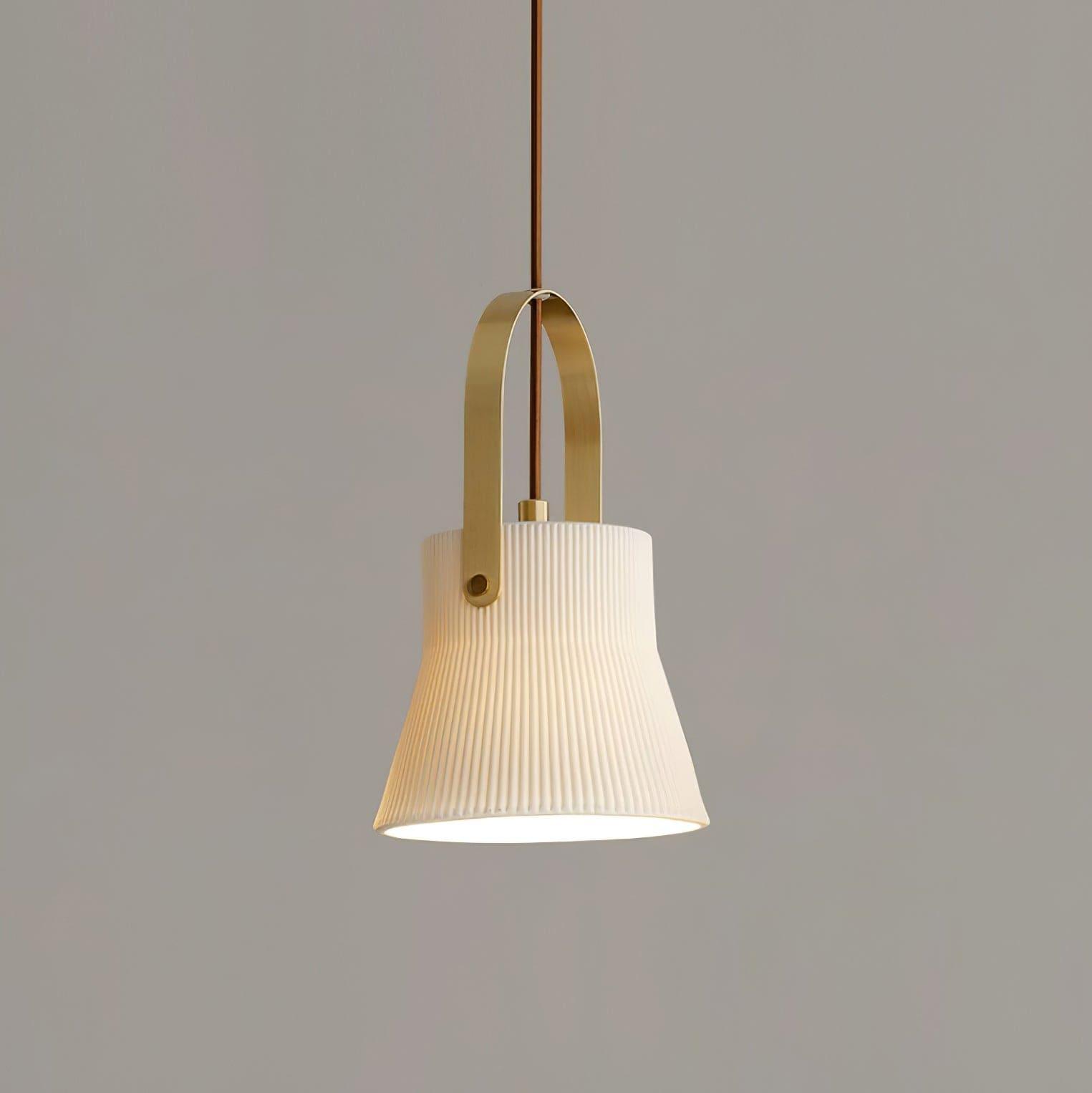 Ribbed Ceramic Pendant Lamp