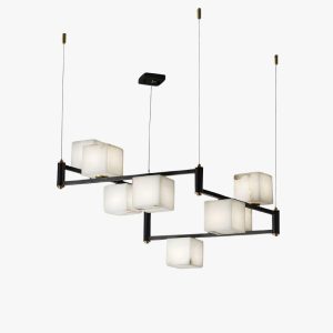 alabaster square box chandelier
