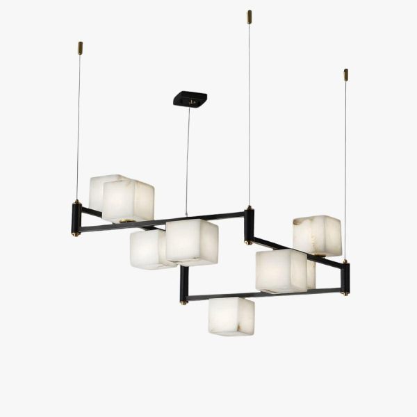 alabaster square box chandelier