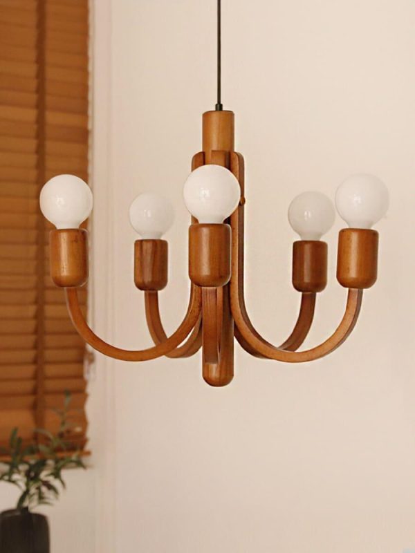 candela teak chandelier