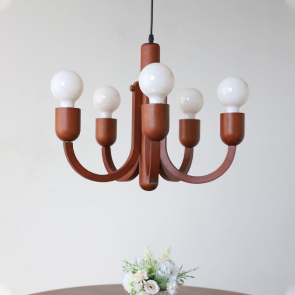candela teak chandelier
