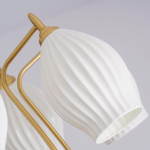 ceramic ribbed chandelier