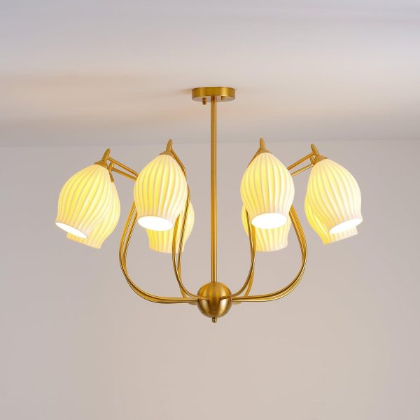 ceramic ribbed chandelier