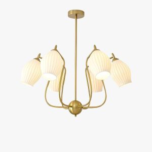 ceramic ribbed chandelier