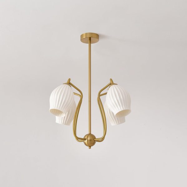 ceramic ribbed chandelier