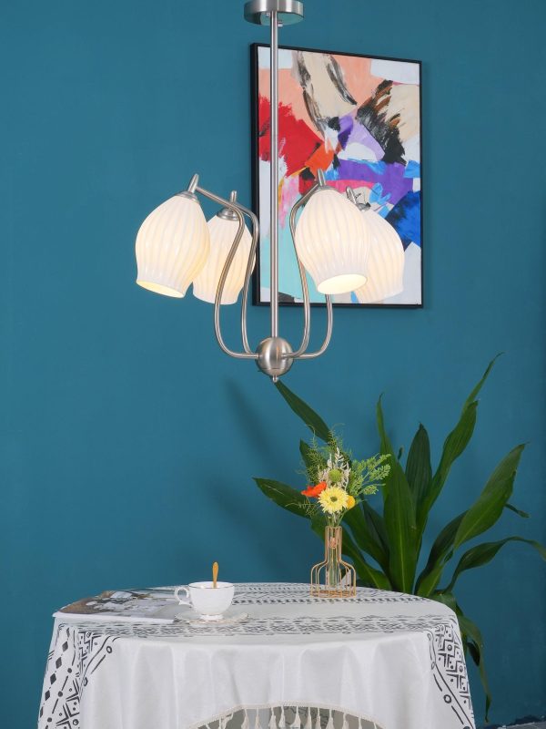 ceramic ribbed chandelier