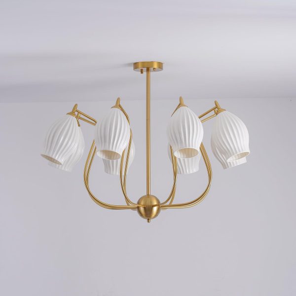 ceramic ribbed chandelier
