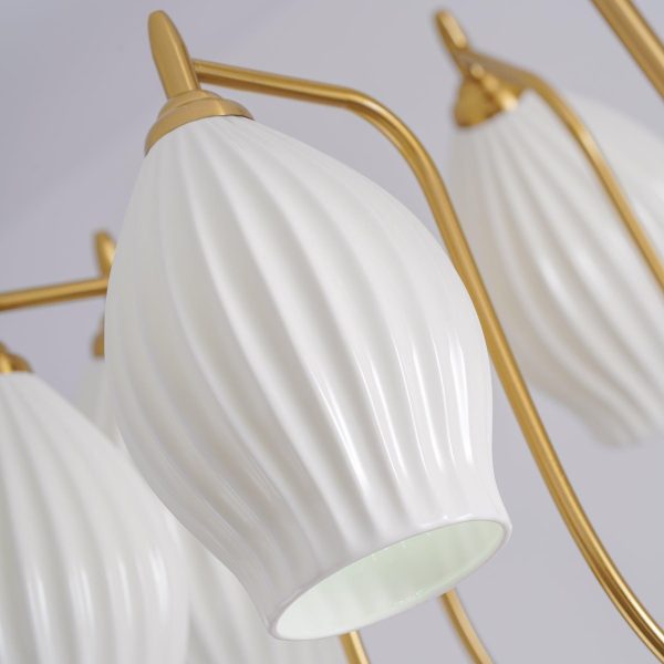 ceramic ribbed chandelier