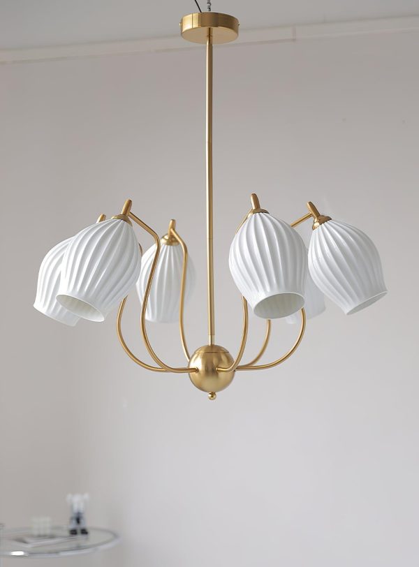 ceramic ribbed chandelier