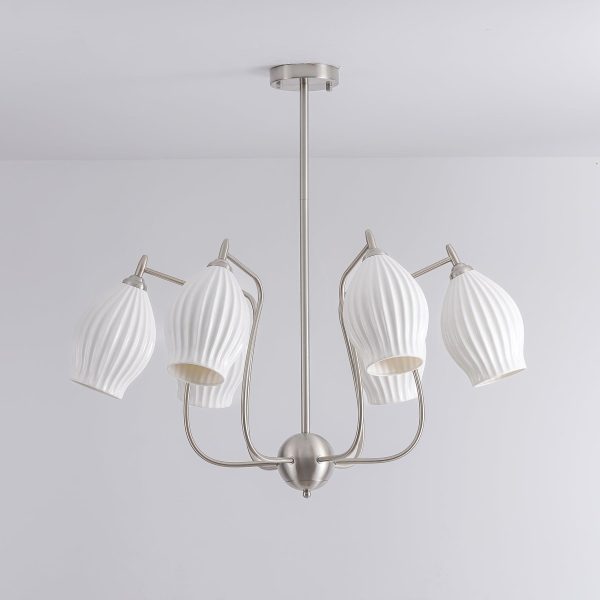 ceramic ribbed chandelier