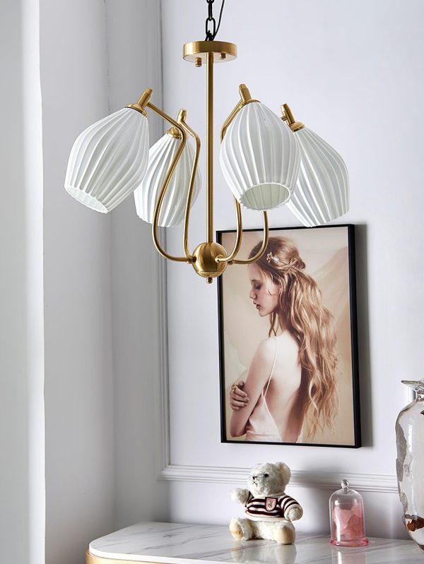 ceramic ribbed chandelier
