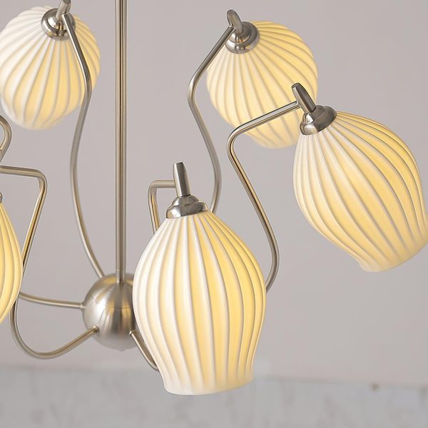 ceramic ribbed chandelier