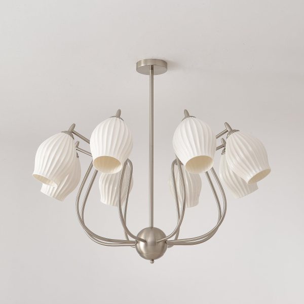 ceramic ribbed chandelier