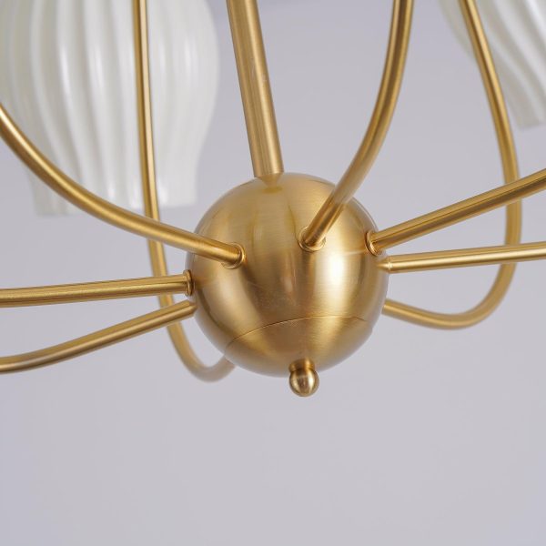 ceramic ribbed chandelier