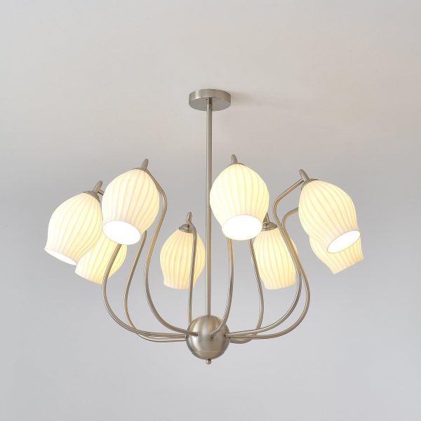 ceramic ribbed chandelier