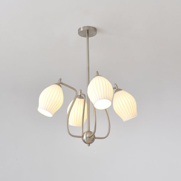 ceramic ribbed chandelier