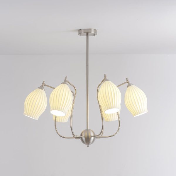ceramic ribbed chandelier
