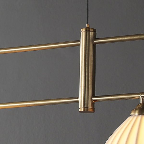 ceramic ribbed linear pendant light