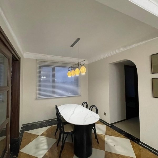ceramic ribbed linear pendant light