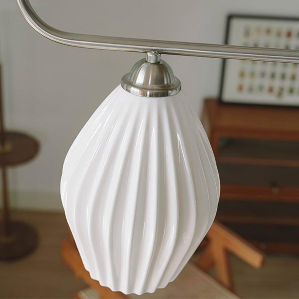 ceramic ribbed linear pendant light