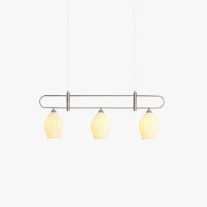 ceramic ribbed linear pendant light