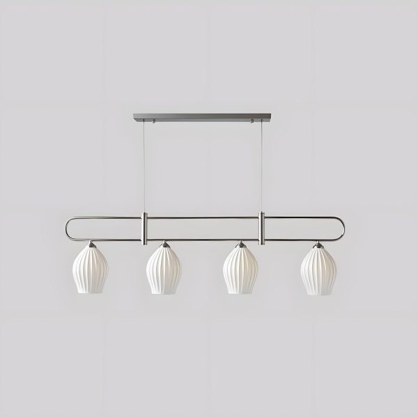 ceramic ribbed linear pendant light