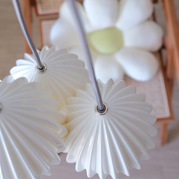 ceramic ribbed pendant light