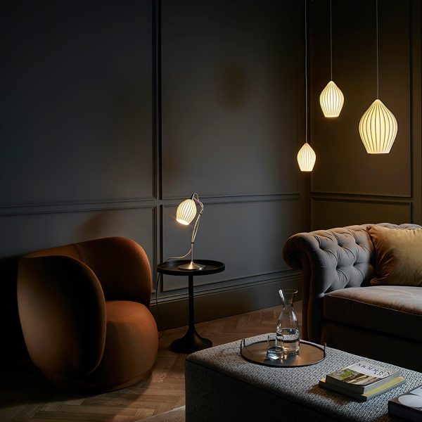 ceramic ribbed pendant light