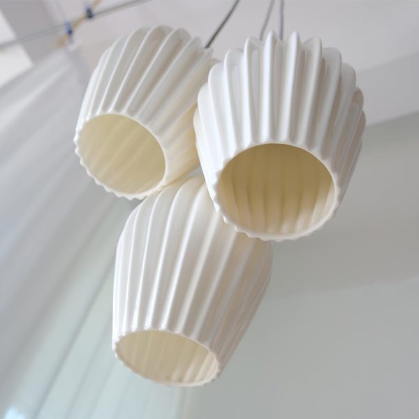 ceramic ribbed pendant light