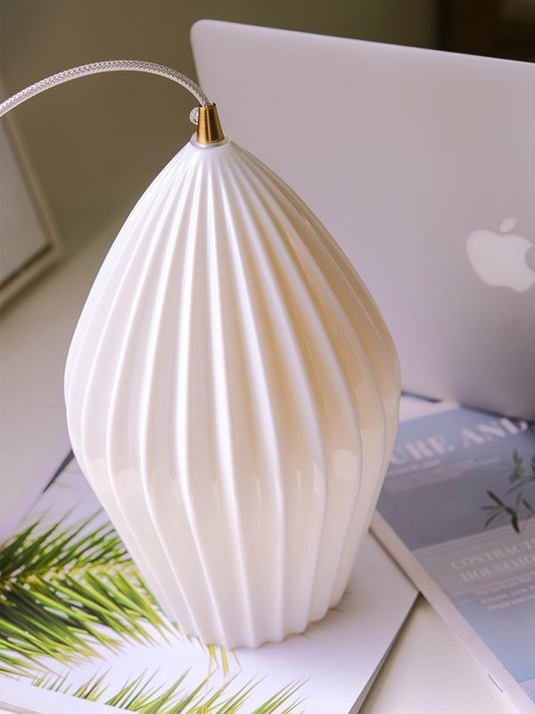 ceramic ribbed pendant light