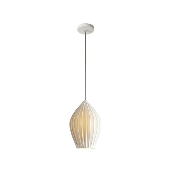 ceramic ribbed pendant light