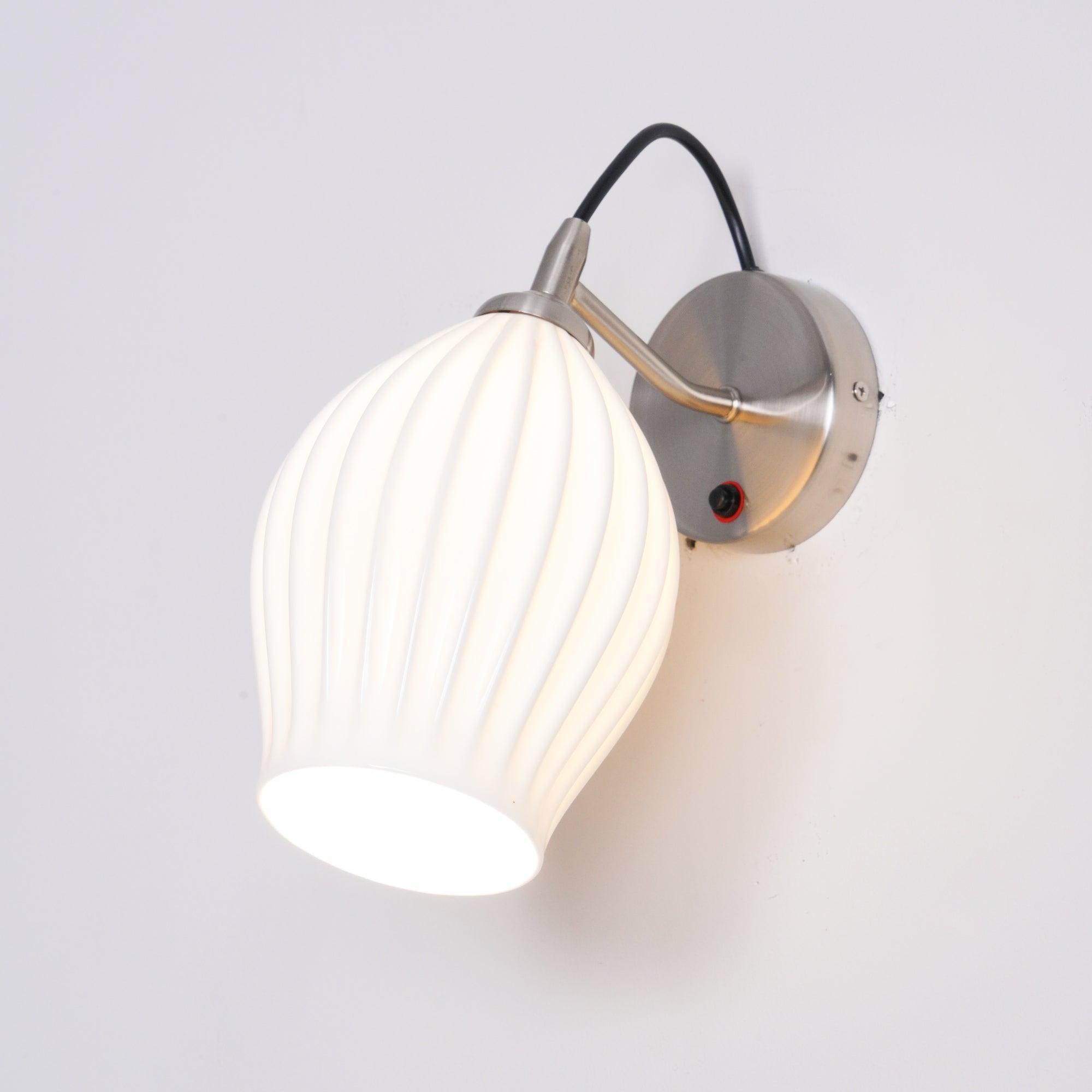 ceramic ribbed wall light