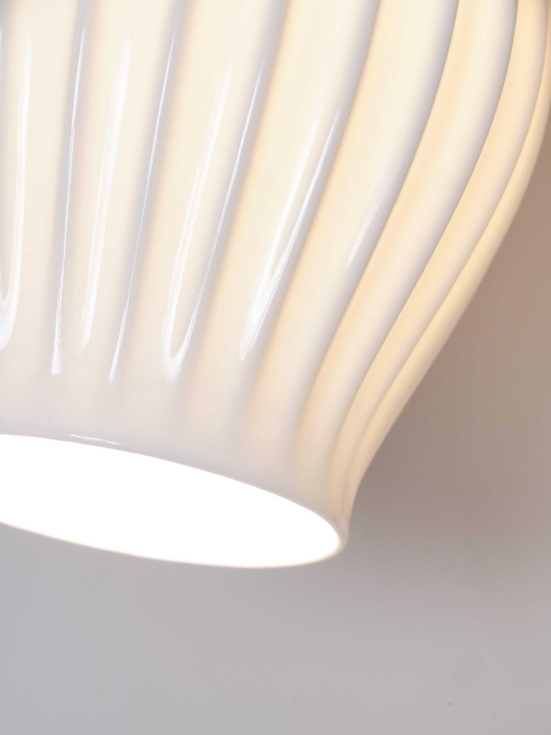 ceramic ribbed wall light