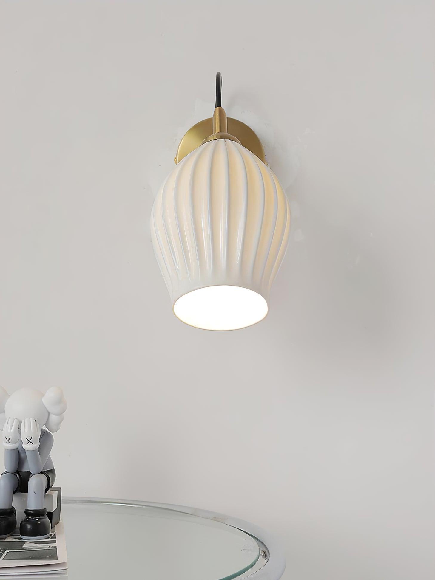 ceramic ribbed wall light