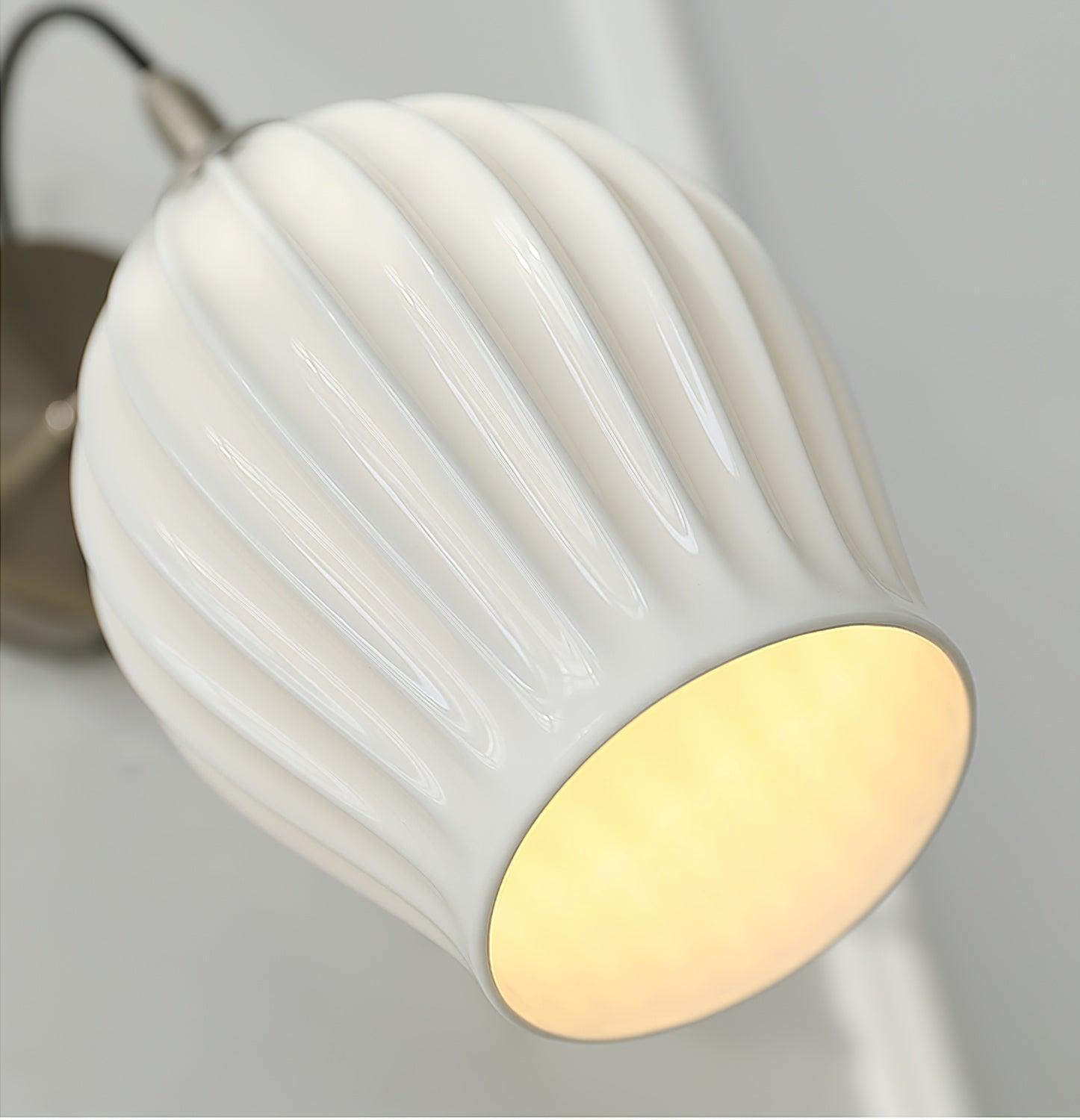 ceramic ribbed wall light
