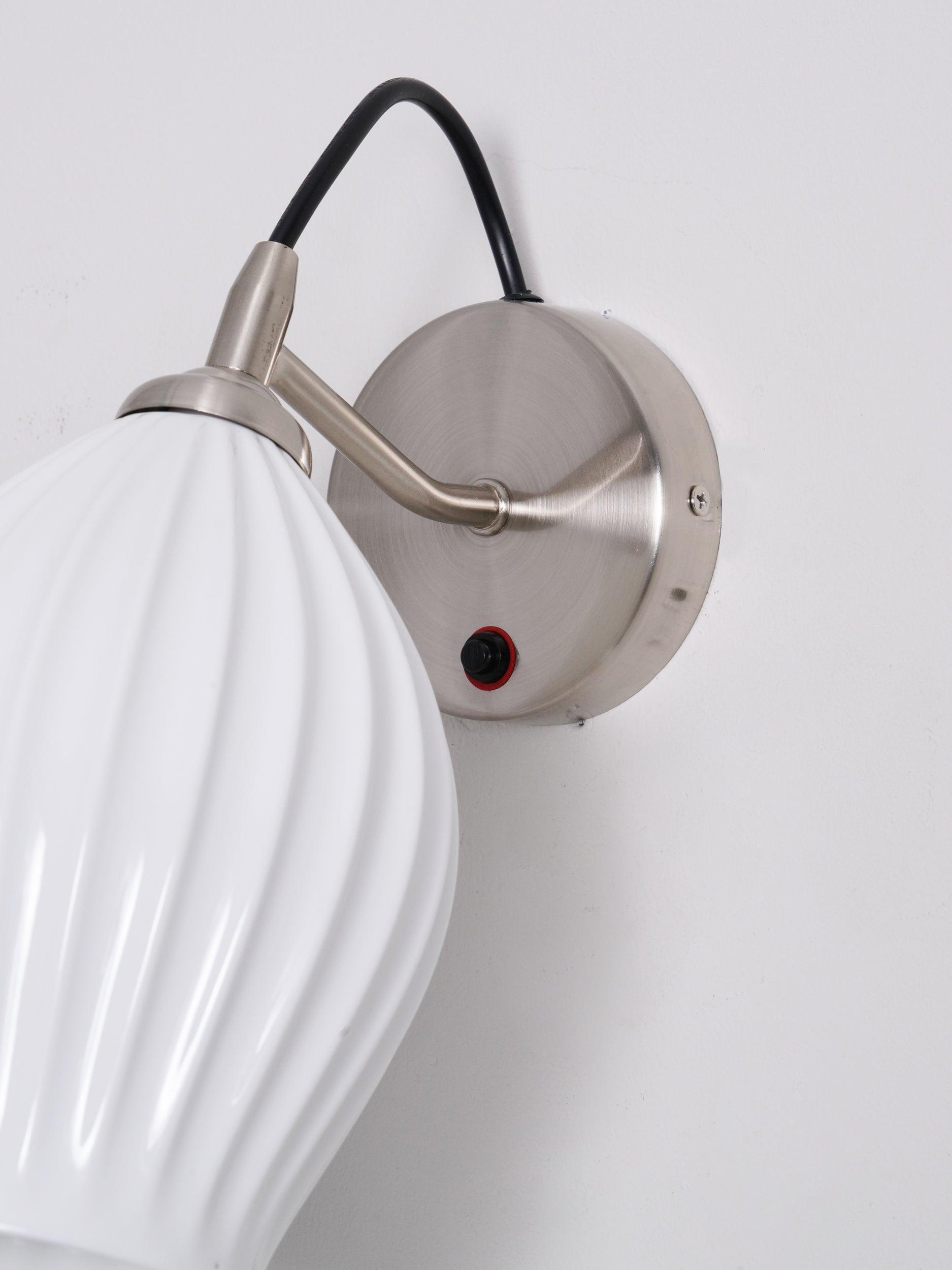 ceramic ribbed wall light