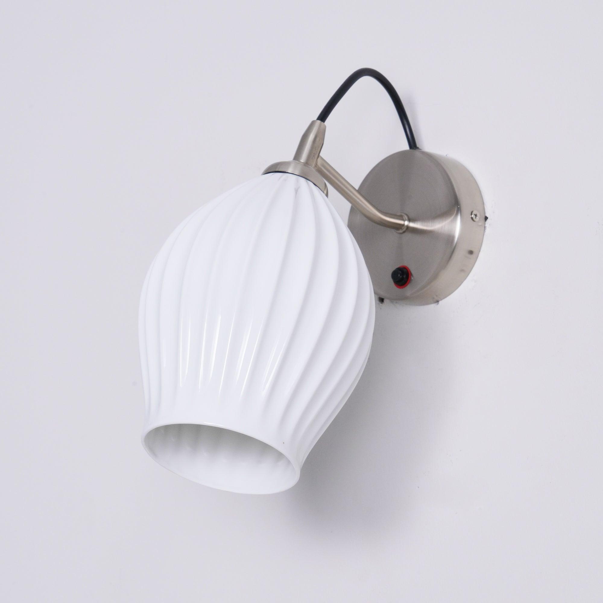 ceramic ribbed wall light