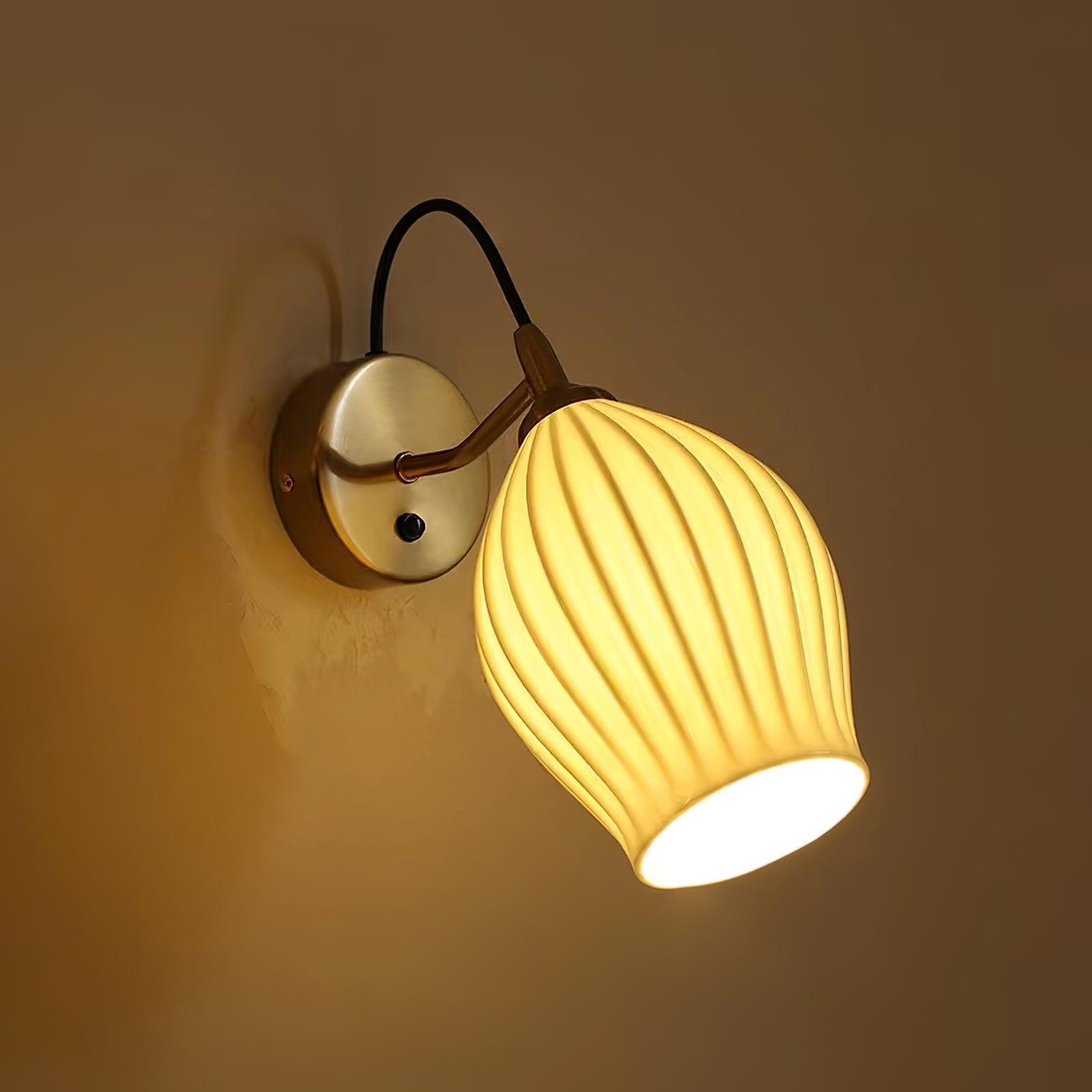 ceramic ribbed wall light