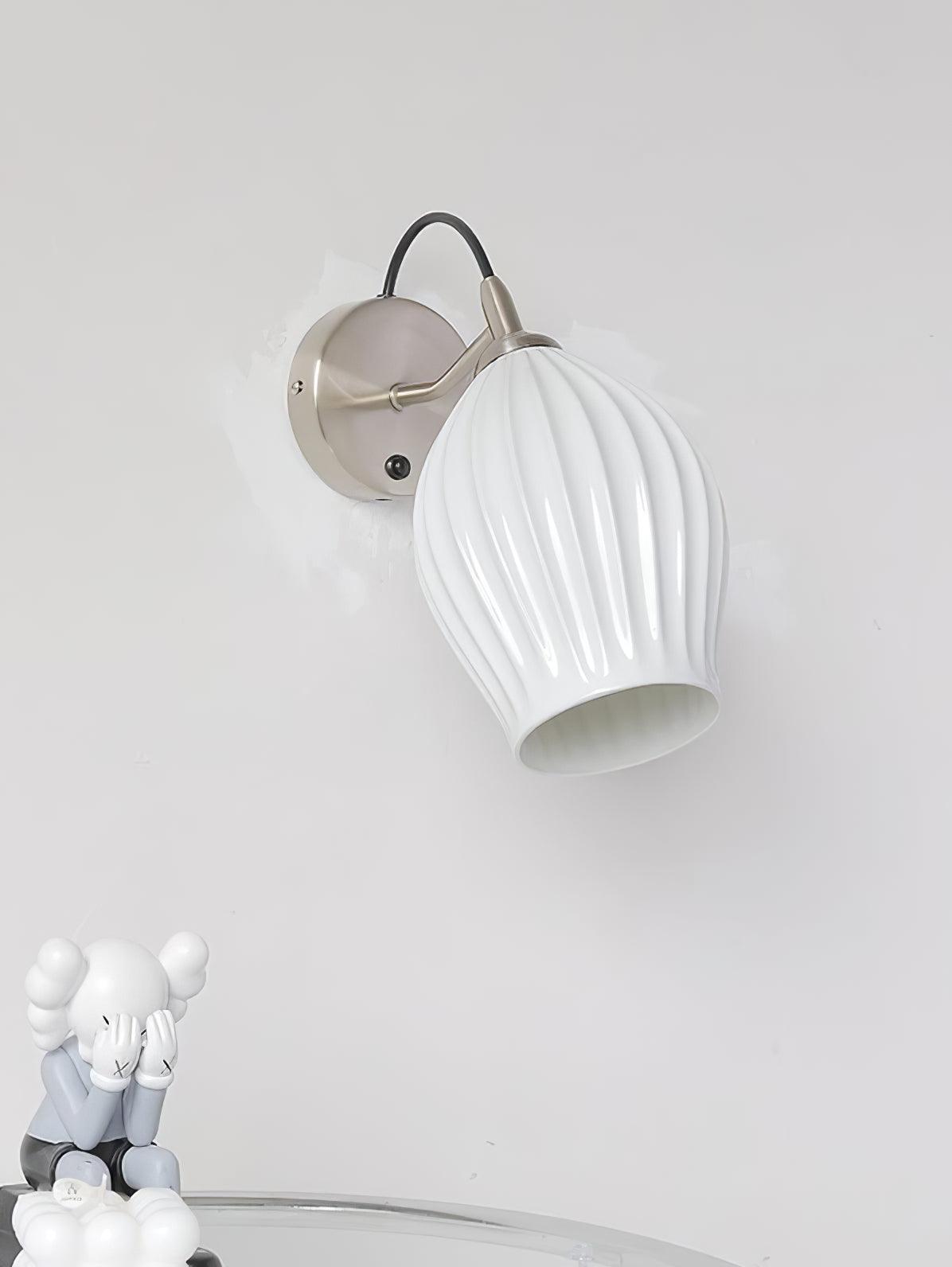 ceramic ribbed wall light