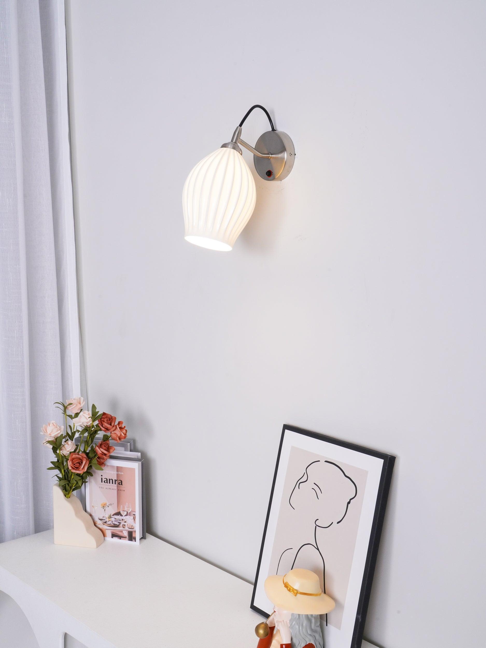ceramic ribbed wall light