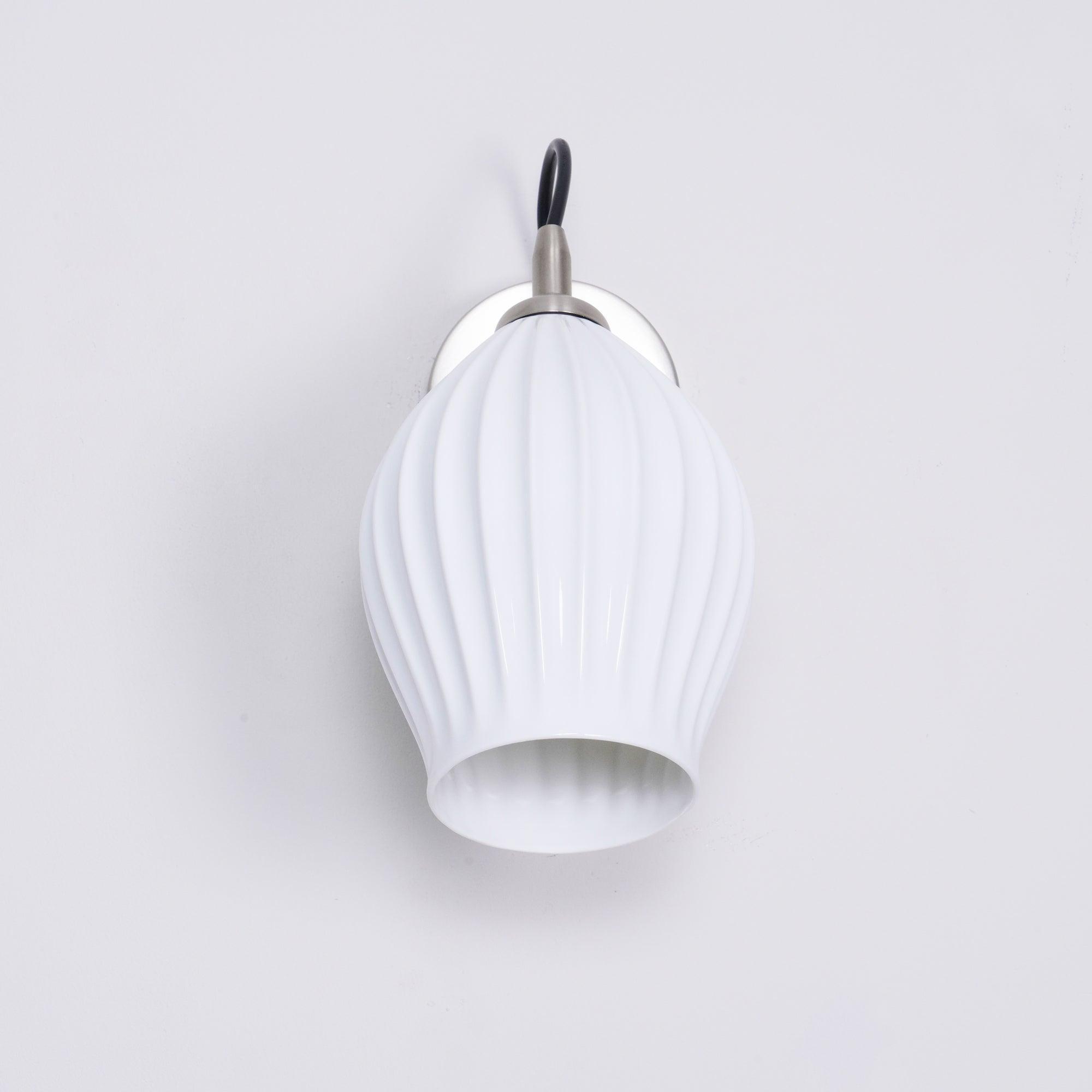 ceramic ribbed wall light