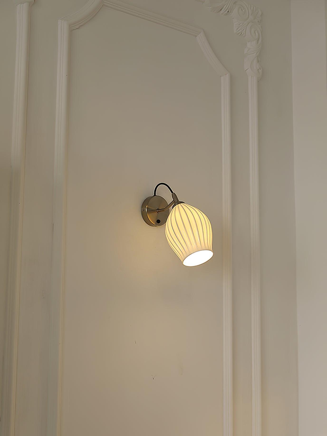 ceramic ribbed wall light
