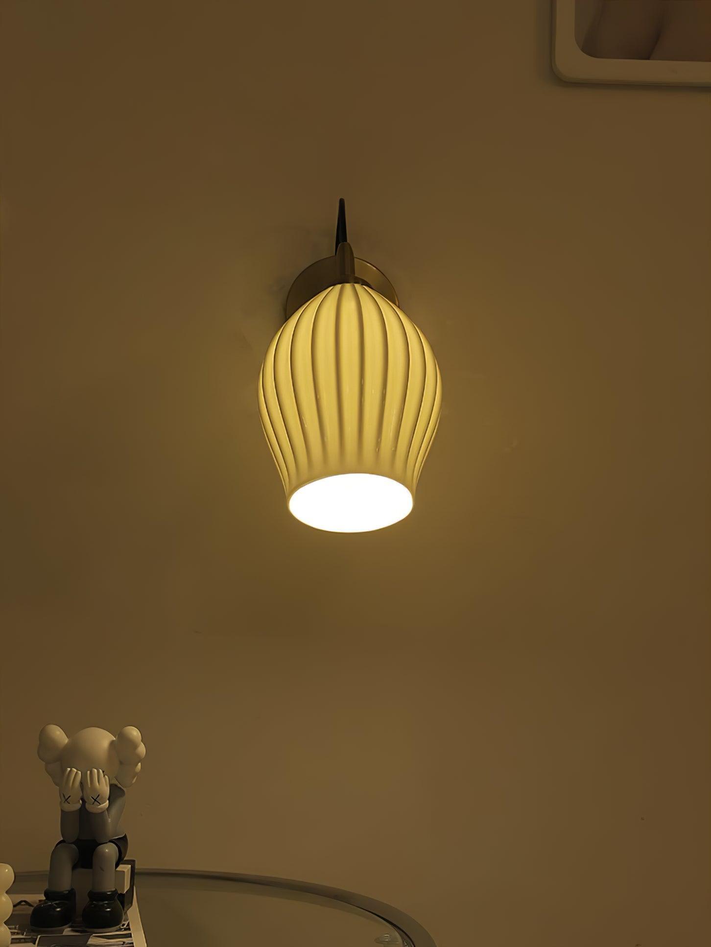 ceramic ribbed wall light
