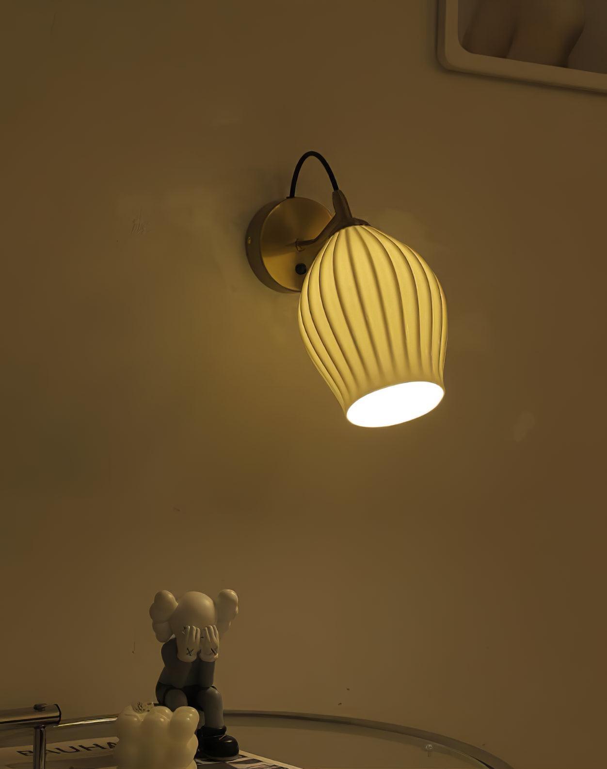 ceramic ribbed wall light
