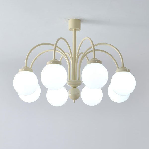 glass sphere cream chandelier