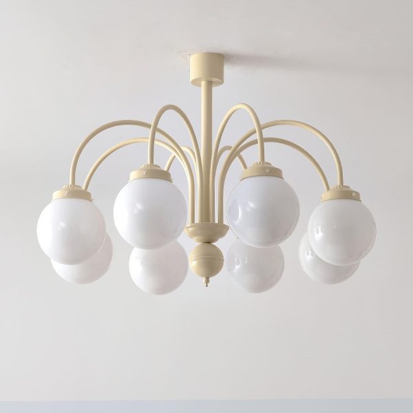 glass sphere cream chandelier