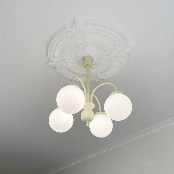glass sphere cream chandelier