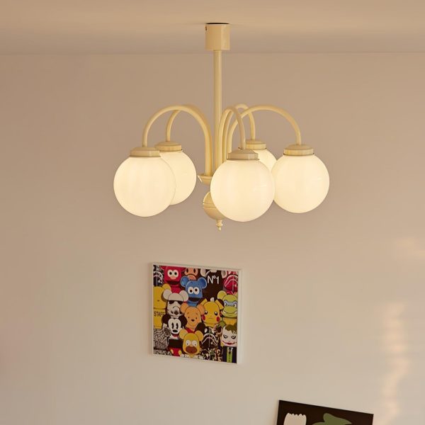 glass sphere cream chandelier